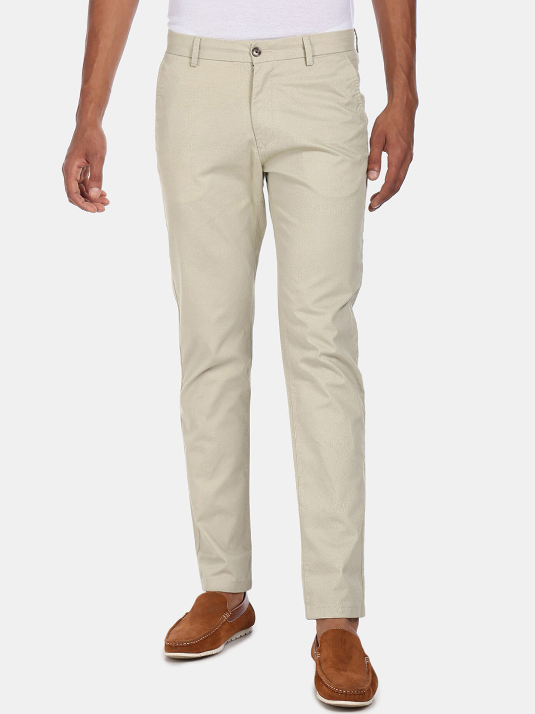 

Arrow Sport Men Beige Regular Fit Solid Trousers