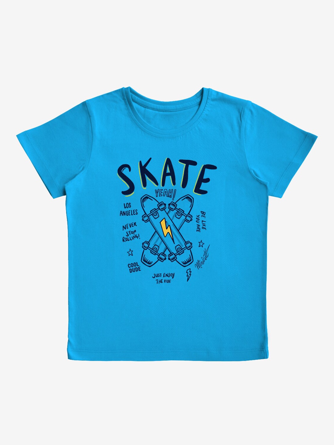 

x2o Boys Turquoise Blue Printed Round Neck T-shirt