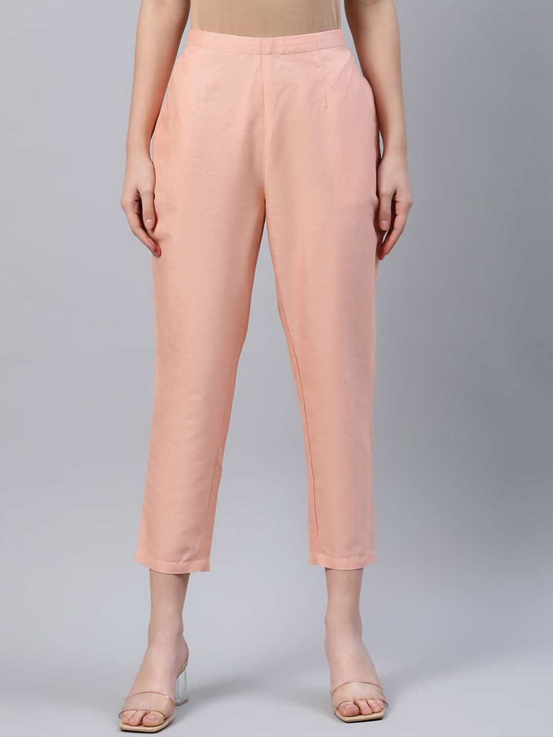 

Libas Women Pink Ethnic Cigarette Trousers