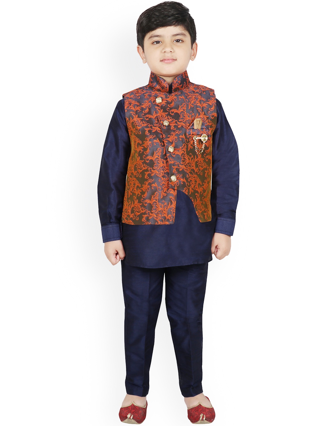 

SG YUVRAJ Boys Blue Solid Kurta with Pyjamas