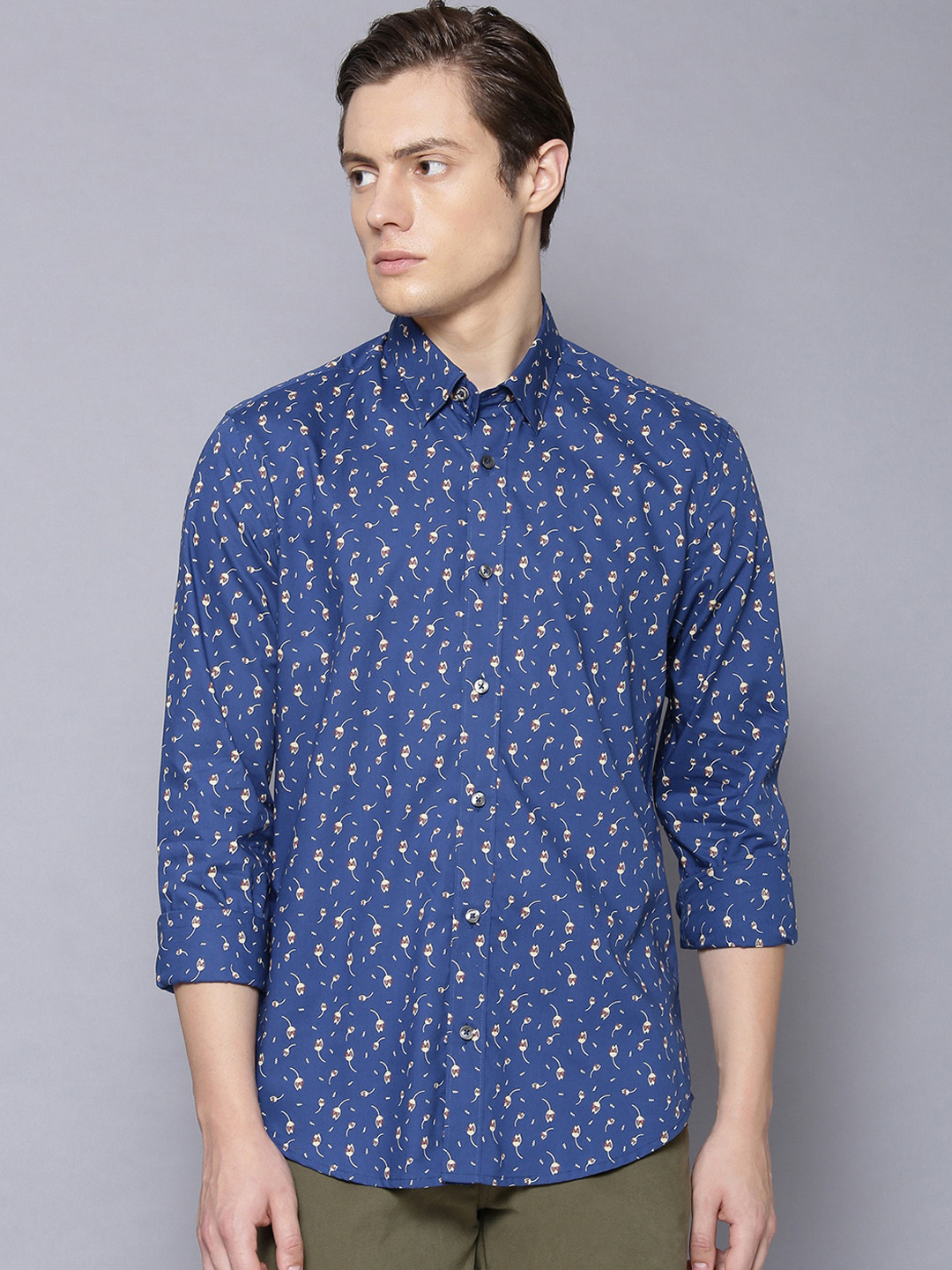 

BEN SHERMAN Men Blue Regular Fit Printed Casual Shirt