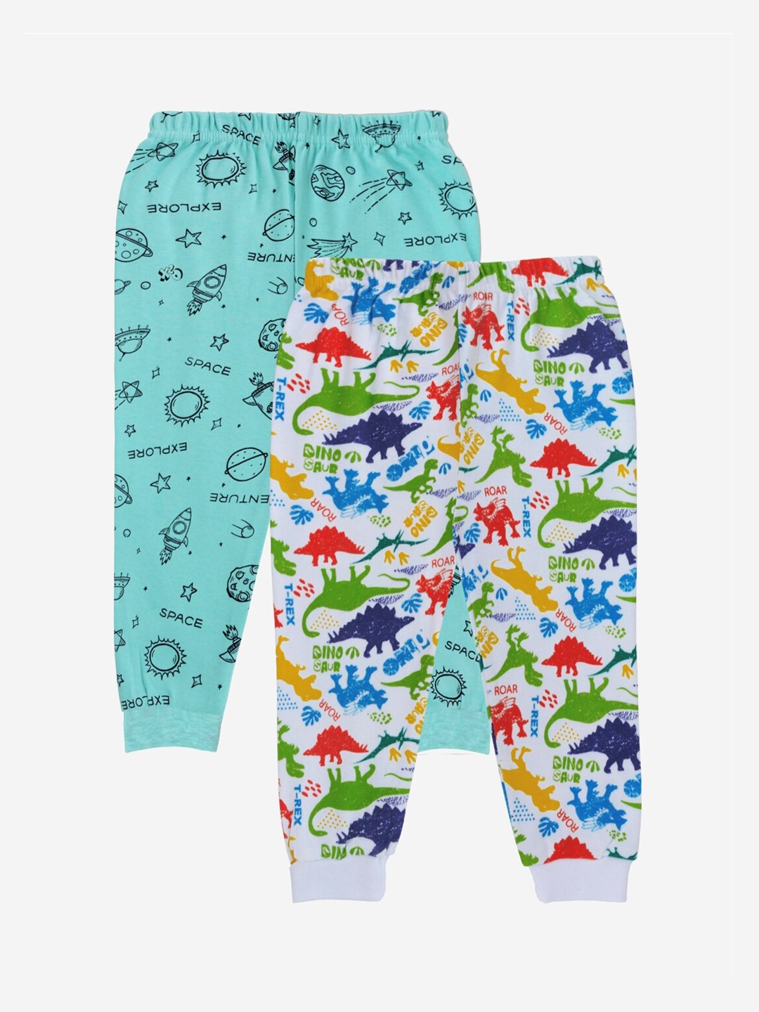 

x2o Infant Kids Pack Of 2 Turquoise Blue & White Printed Lounge Pants