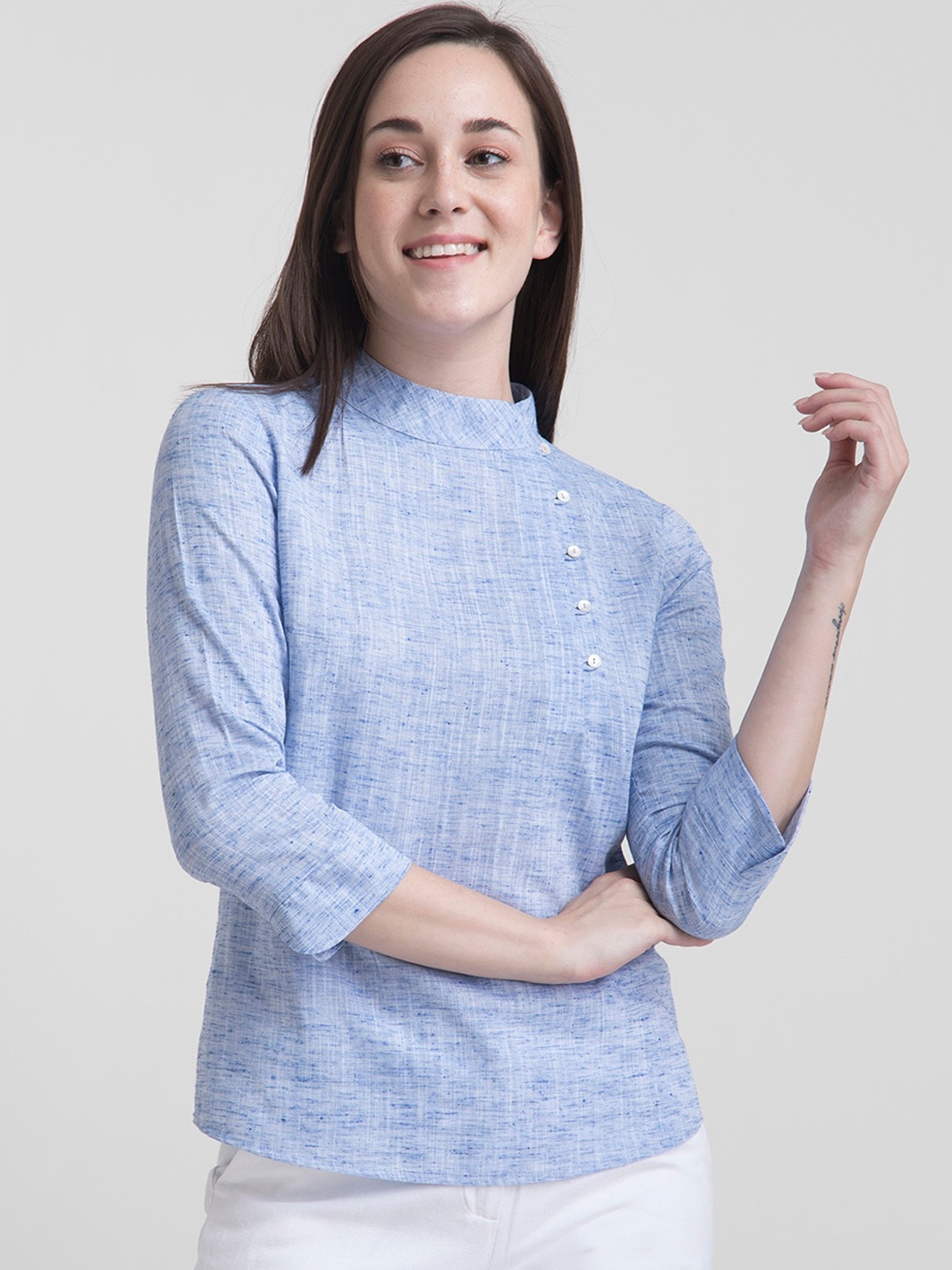 

FableStreet Blue Pure Cotton Chambray Top
