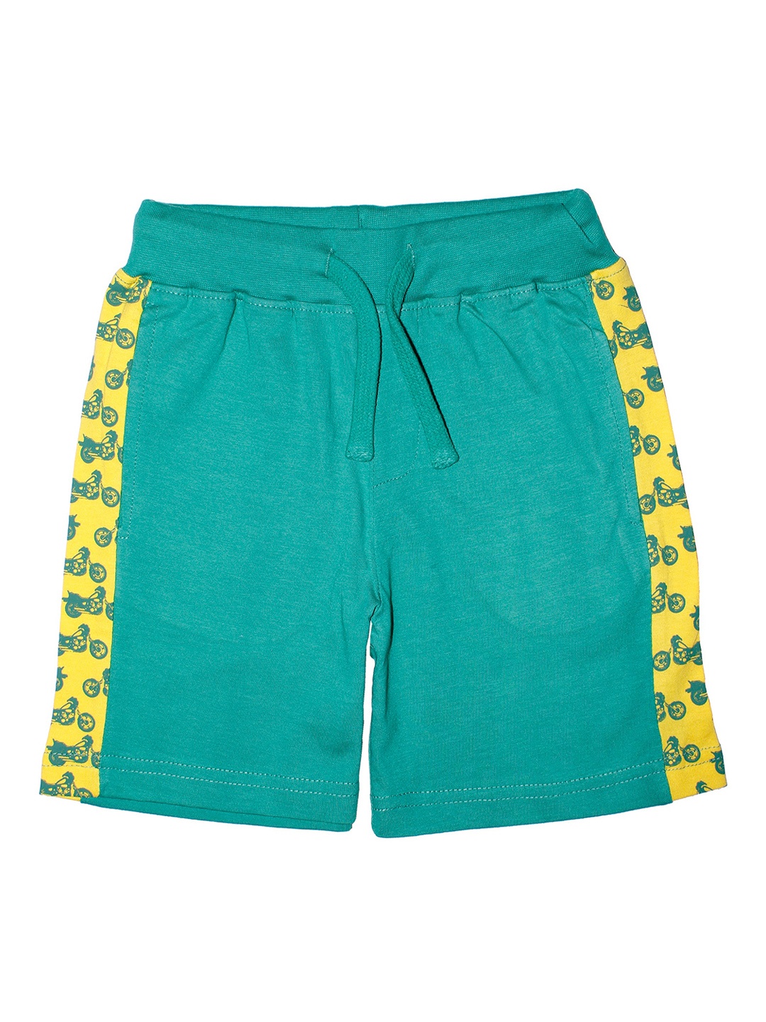 

KiddoPanti Boys Green Pure Cotton Solid Regular Fit Shorts