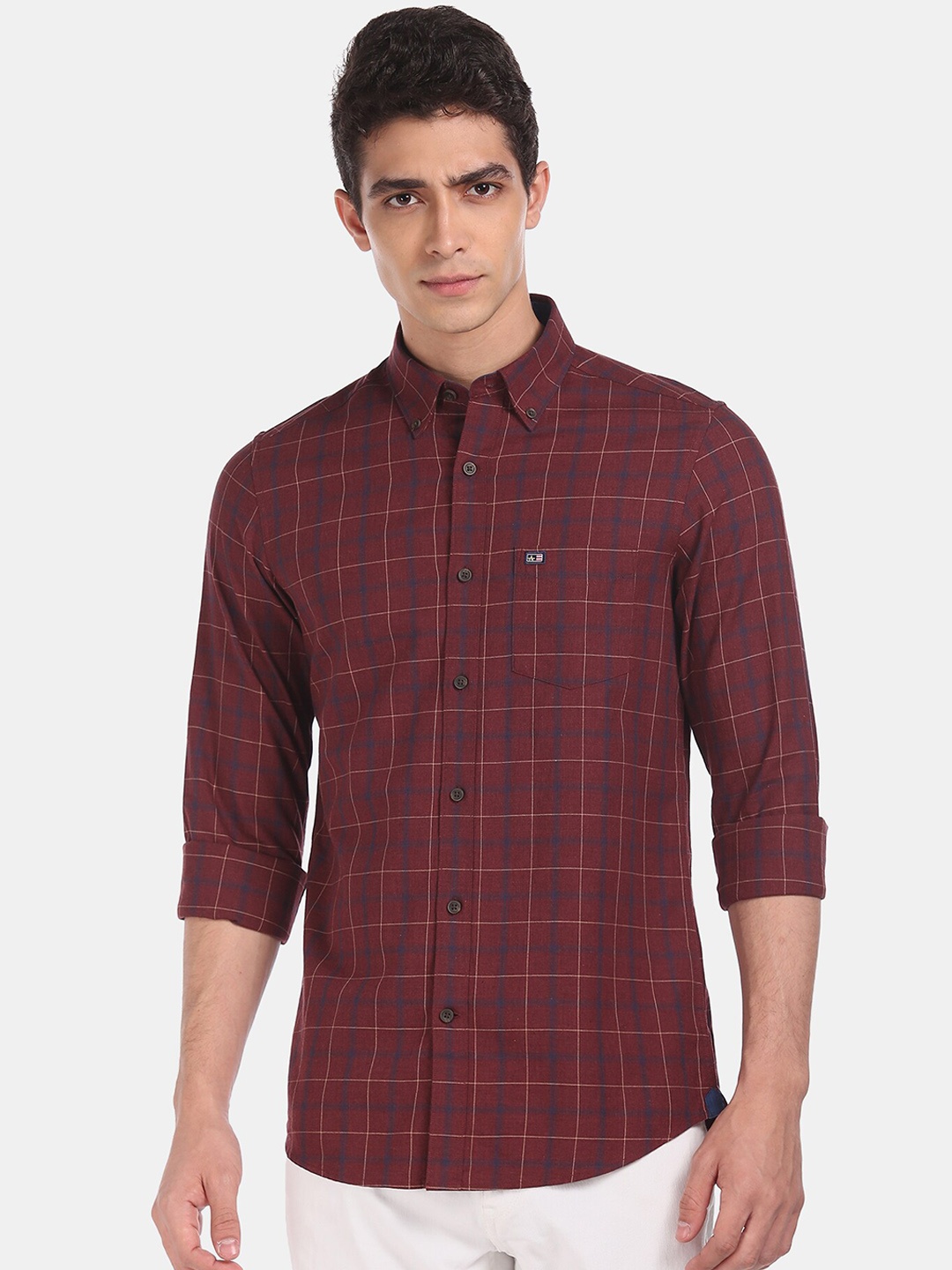 

Arrow Sport Men Red Regular Fit Checked Casual Shirt