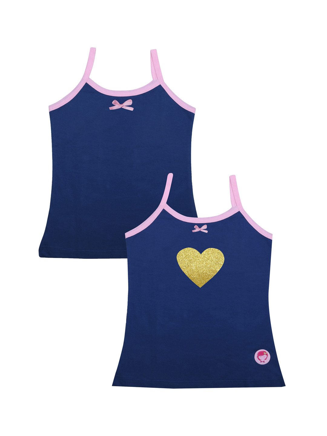 

DChica Girls Pack Of 2 Camisoles, Navy blue