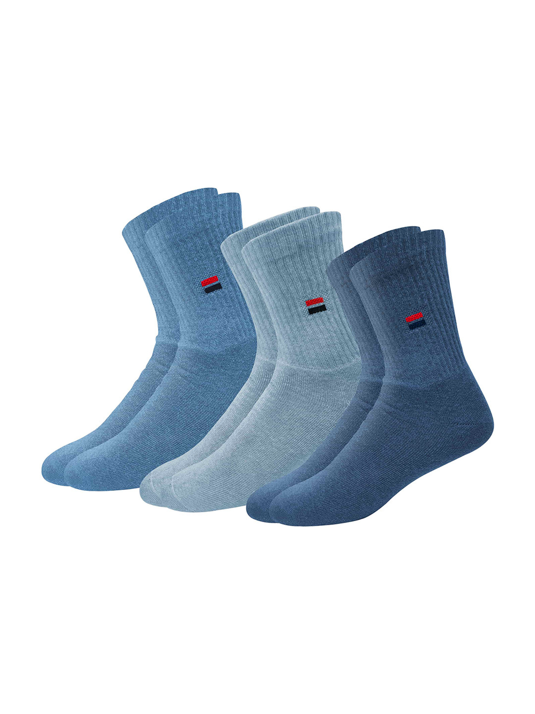 

NAVYSPORT Men Pack Of 3 Solid Calf-Length Socks, Blue