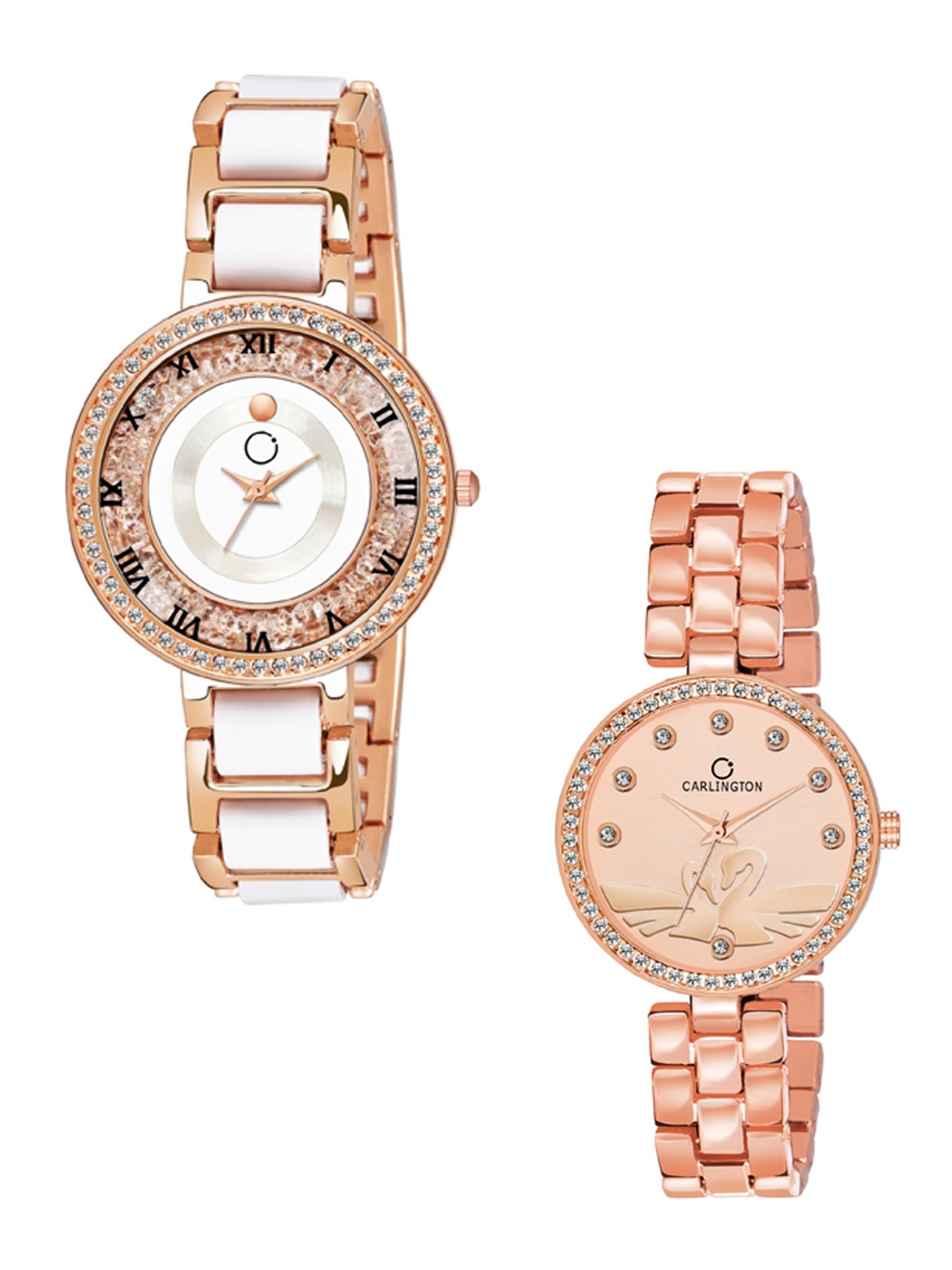 

CARLINGTON Women Set Of 2 Multicoloured Analogue Watches Mova & Duck, Multi