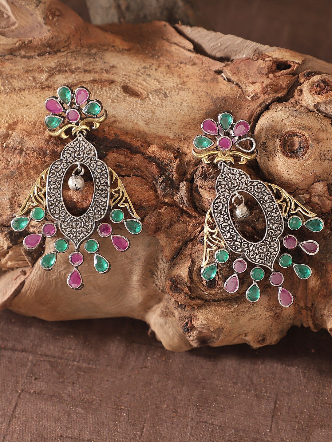 

XAGO Green & Red Contemporary Drop Earrings