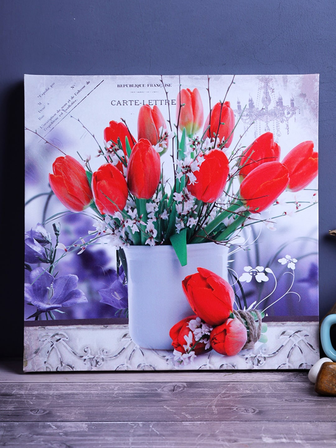

A Vintage Affair- Home Decor Red & White Vintage Bouquet Borderless Frame