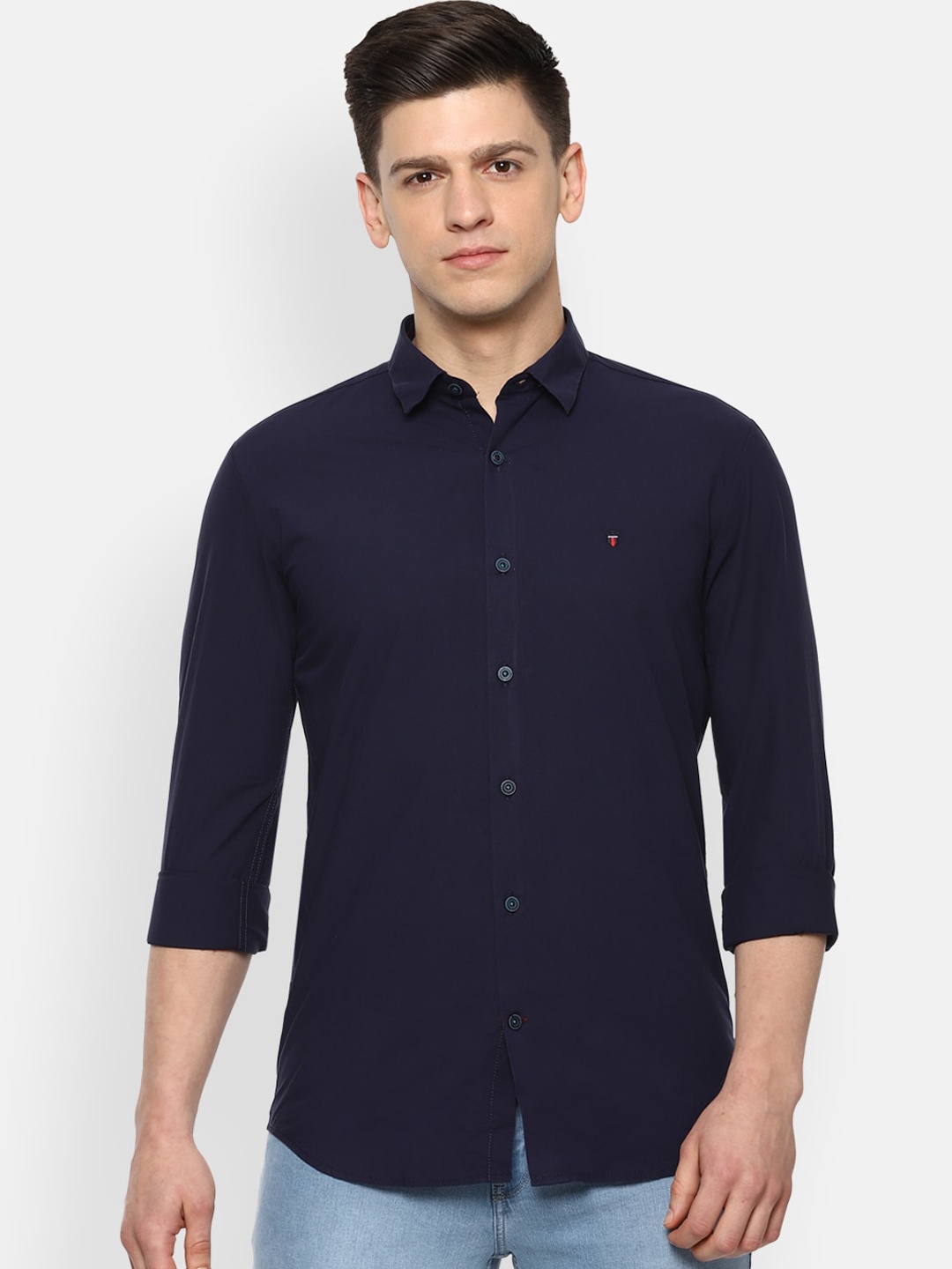 

Louis Philippe Sport Men Navy Blue Slim Fit Solid Casual Shirt