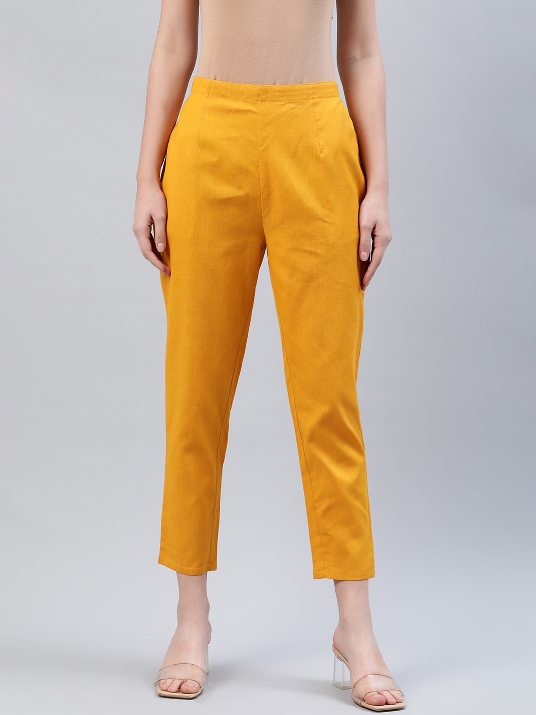 Libas Women Yellow Ethnic Cigarette Trousers