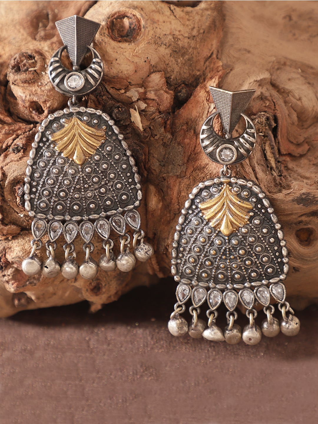 

XAGO Oxidised Silver-Toned Drop Earrings
