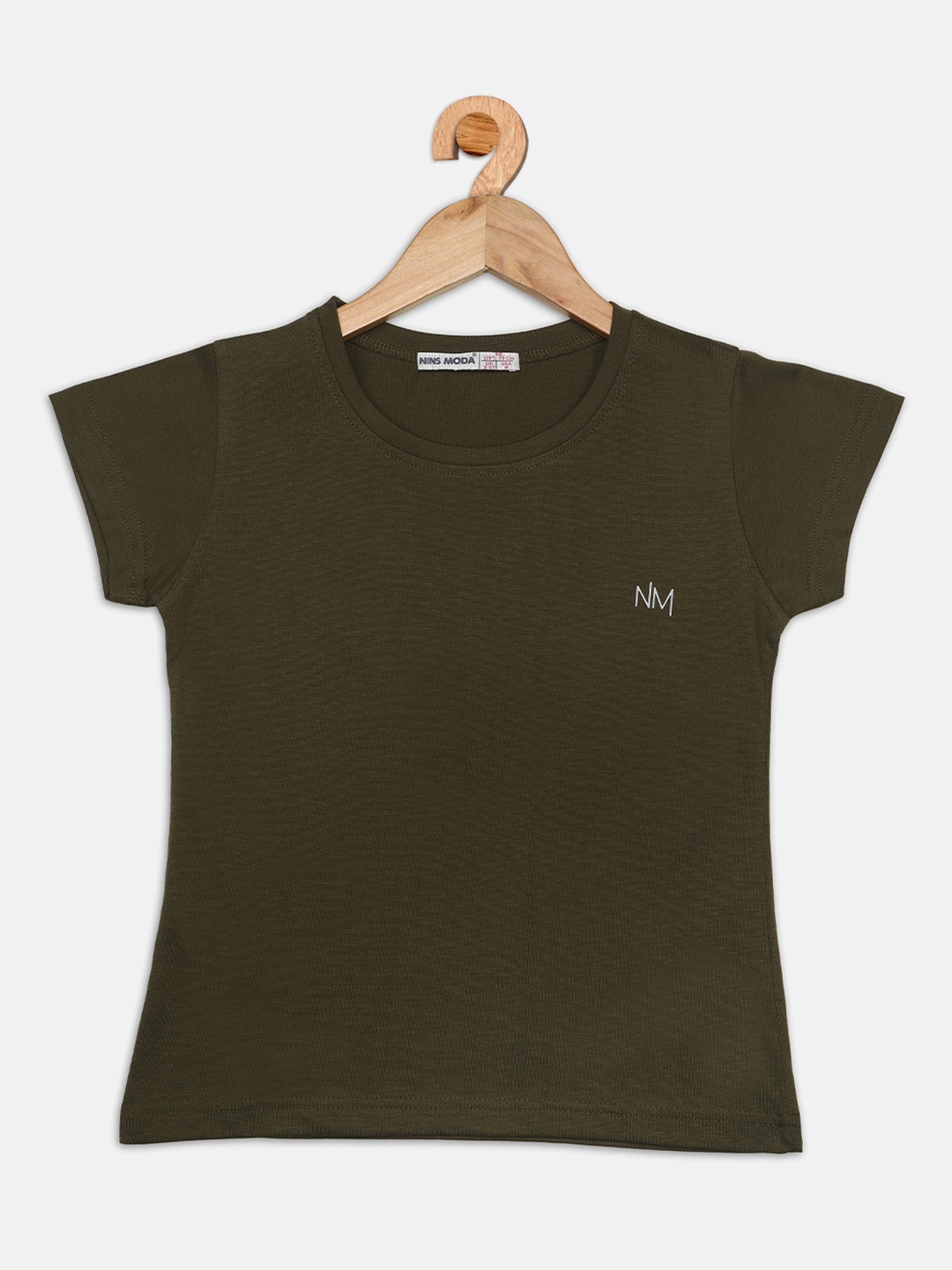 

Nins Moda Olive Green Regular Top