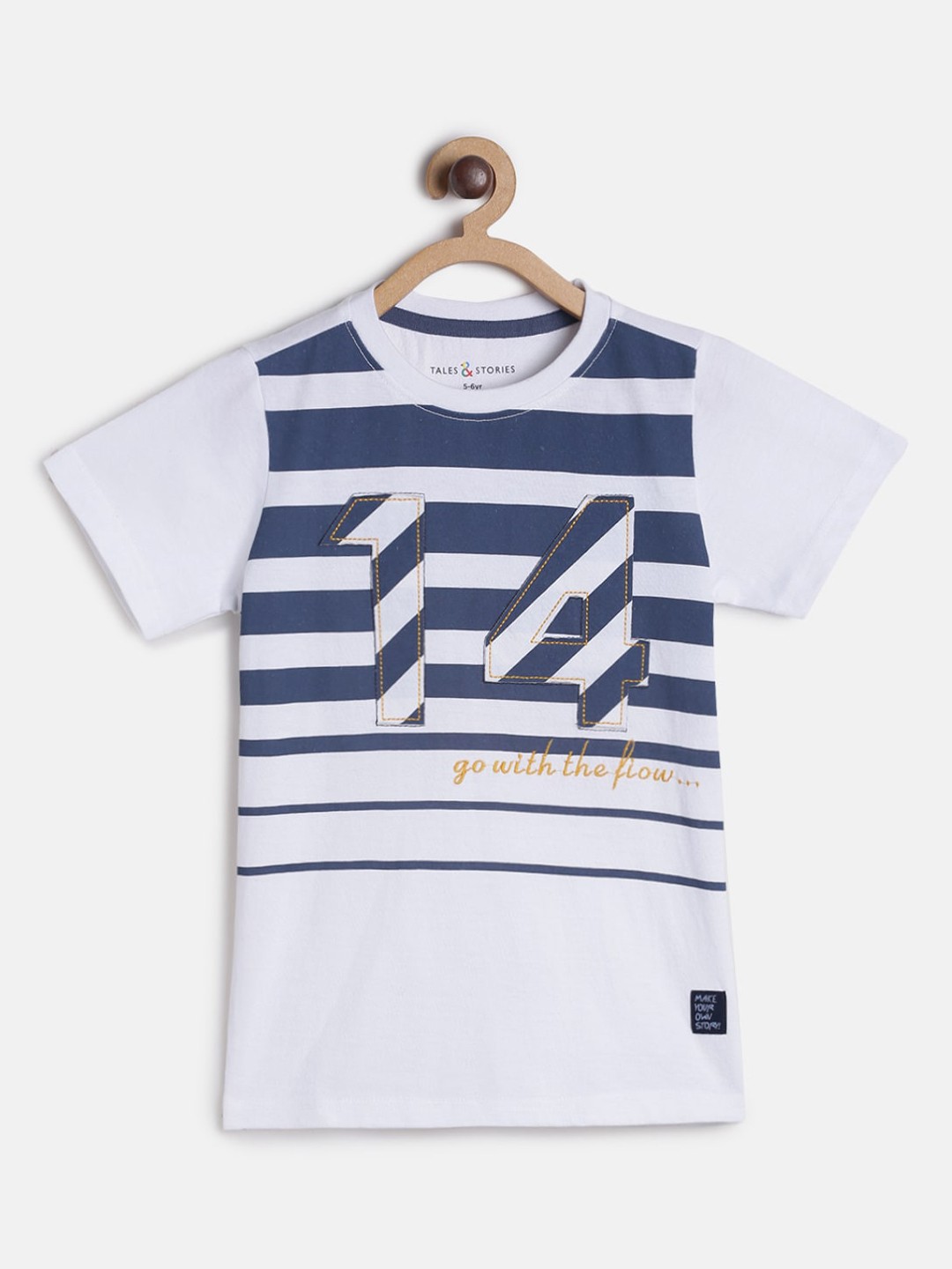 

TALES & STORIES Boys White Printed Round Neck T-shirt