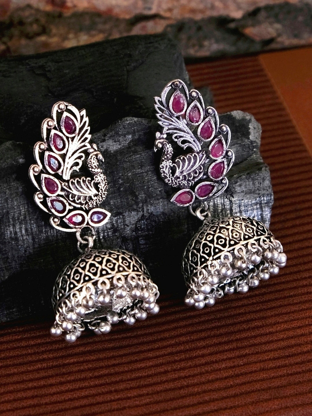 

Crunchy Fashion Pink Contemporary Jhumkas