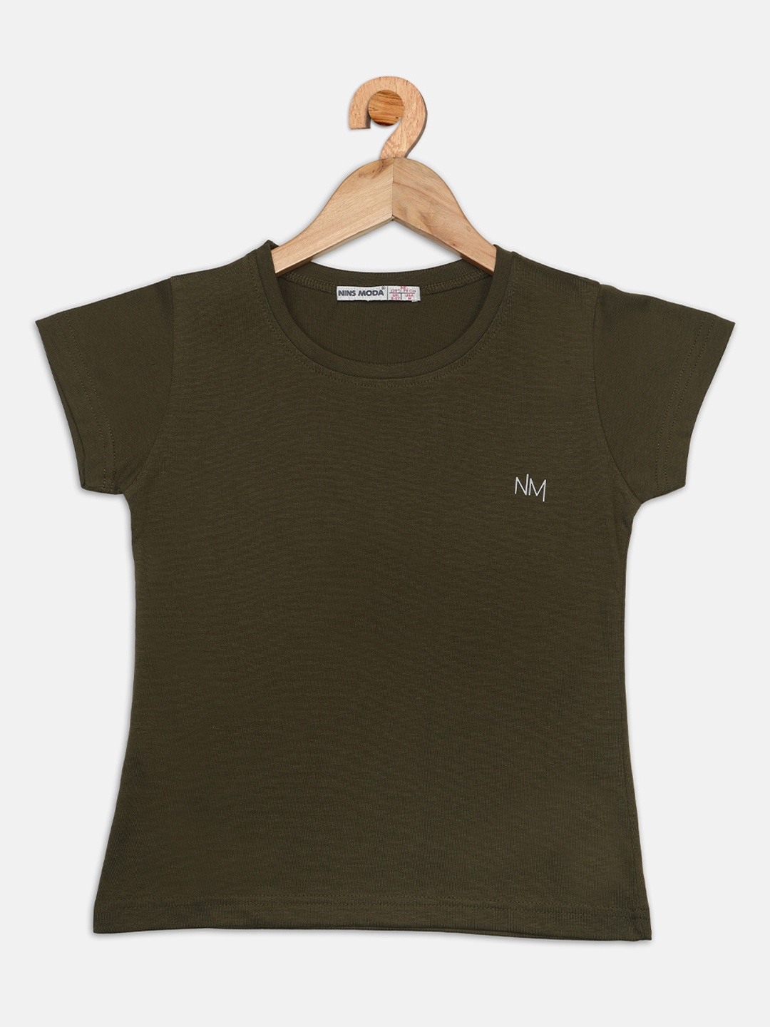 

Nins Moda Olive Green Regular Top