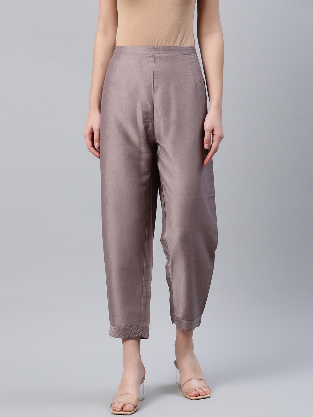 

Libas Women Grey Ethnic Cigarette Trousers
