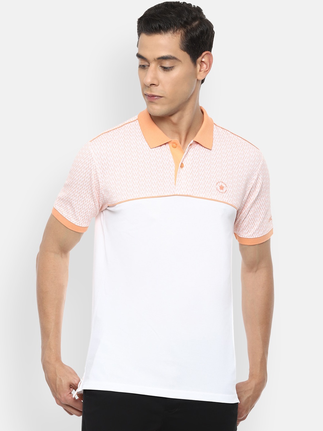 

Louis Philippe Men White Solid Polo Collar T-shirt