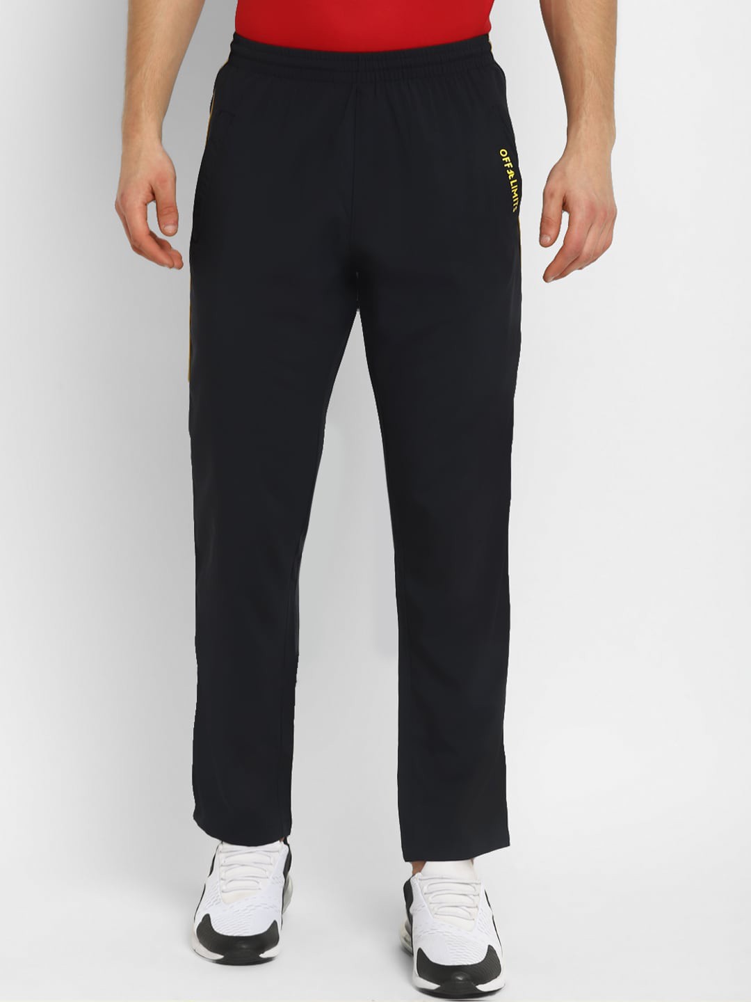 

OFF LIMITS Men Navy Blue Solid Slim-Fit Track Pants