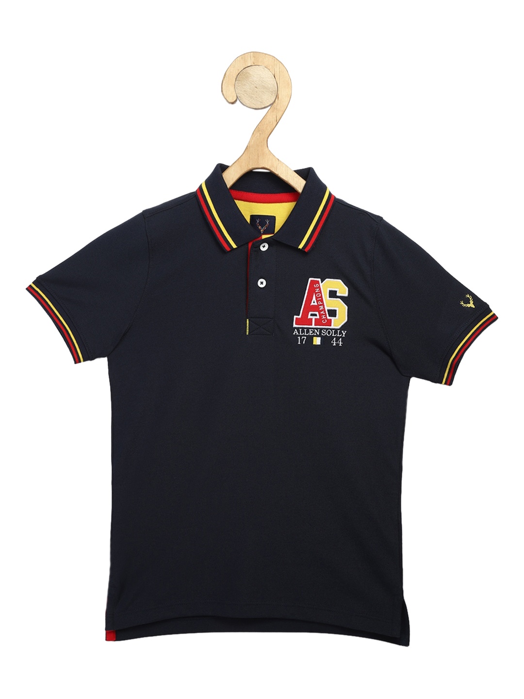 

Allen Solly Junior Boys Black Solid Polo Collar T-shirt