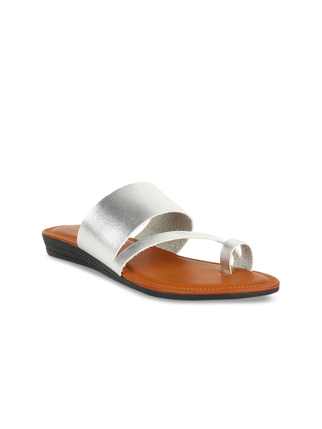

Khadims Women Grey Solid Synthetic Suede One Toe Flats