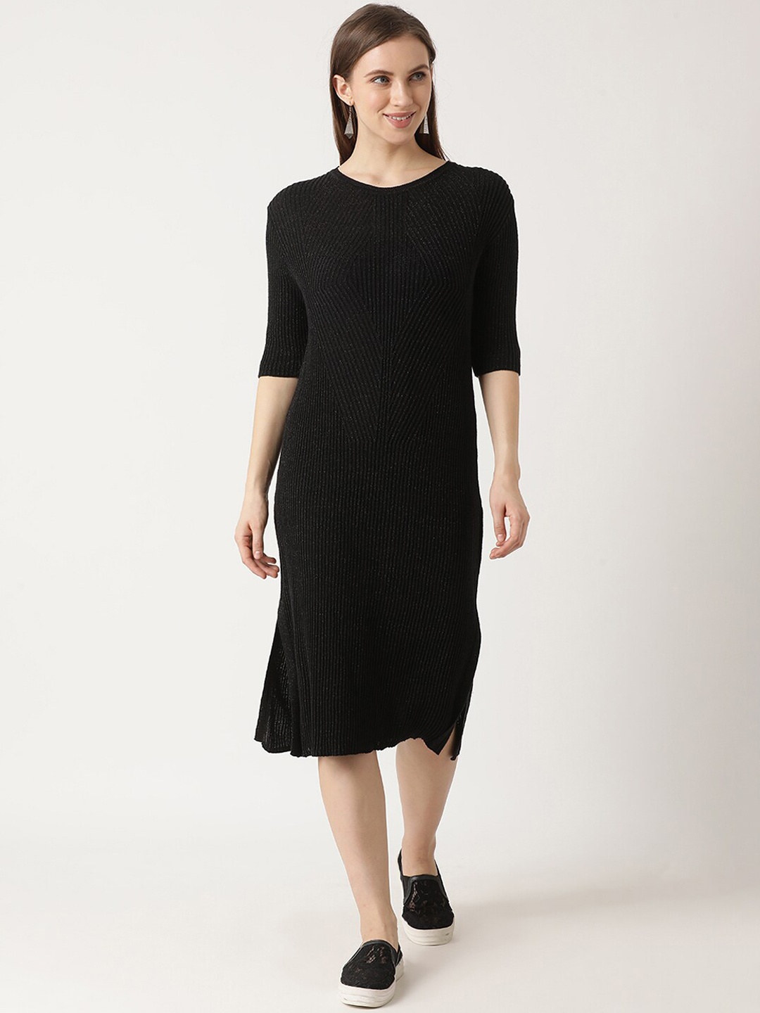 

ZOELLA Women Black Self Design Sheath Dress