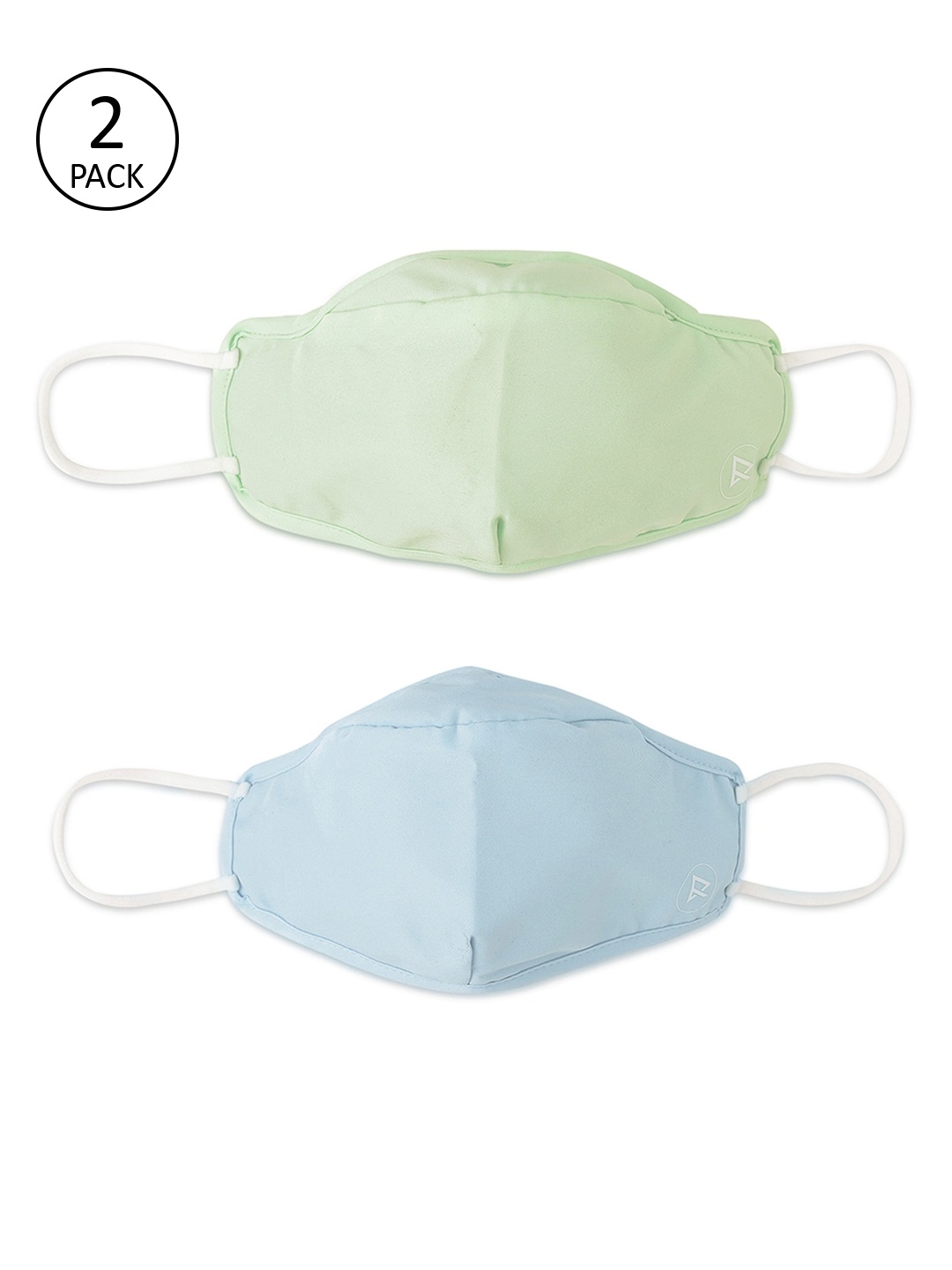 

ZERO RISQUE Pack Of 2 Solid 3-Ply Reusable Protective Outdoor Masks, Blue