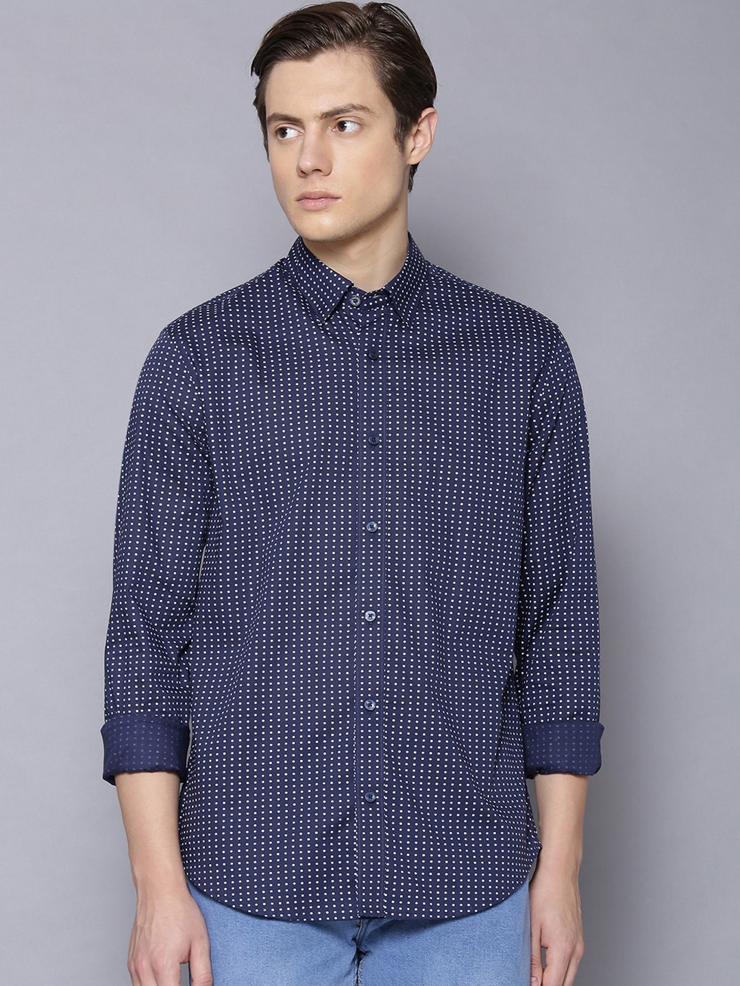 

BEN SHERMAN Men Blue Regular Fit Printed Casual Shirt