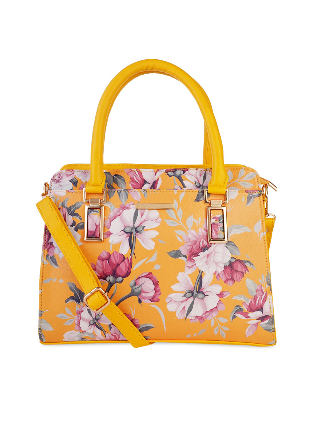 

Lapis O Lupo Yellow Printed Handheld Bag