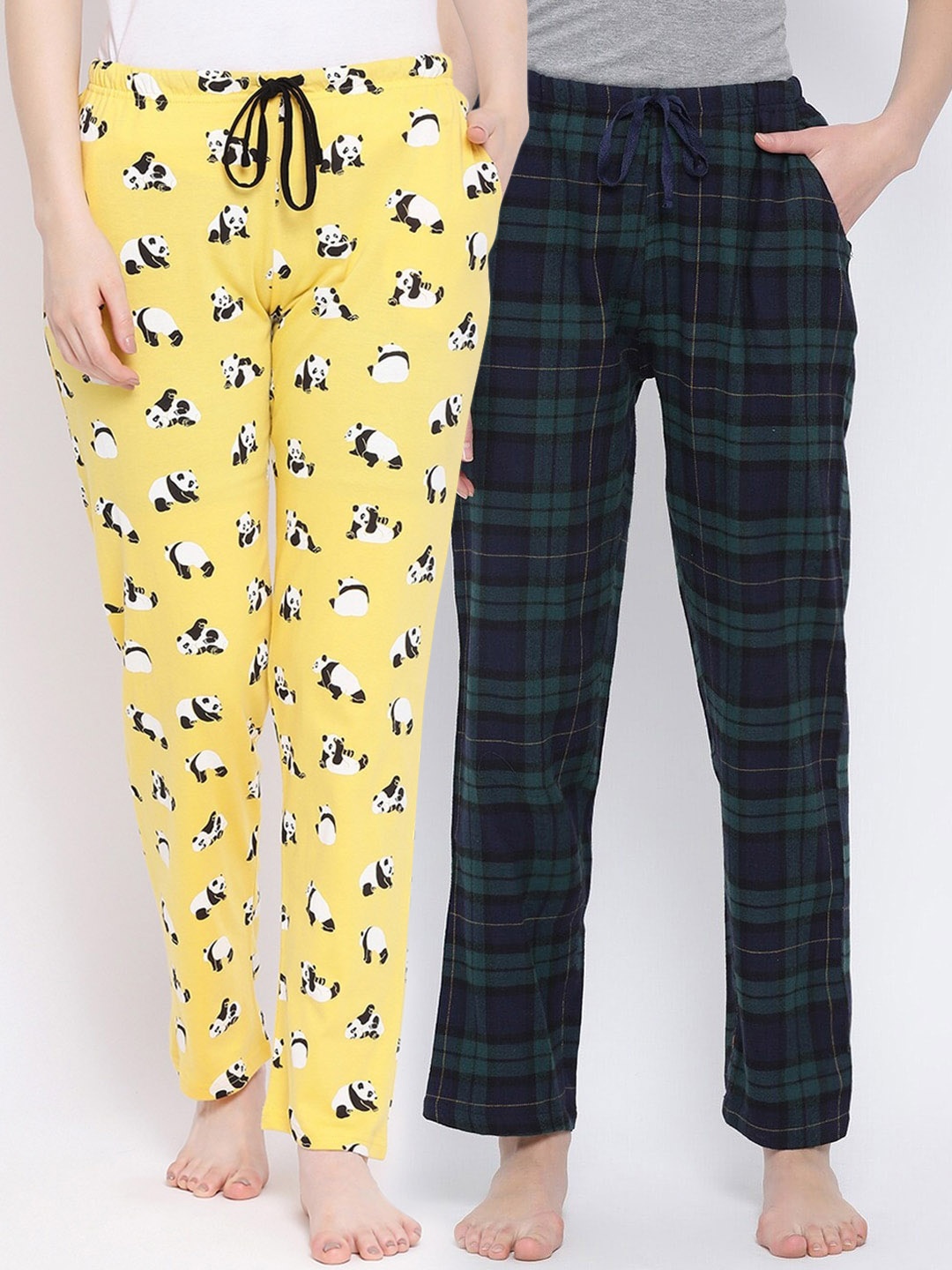 

Kanvin Women Pack Of 2 Lounge Pants, Yellow