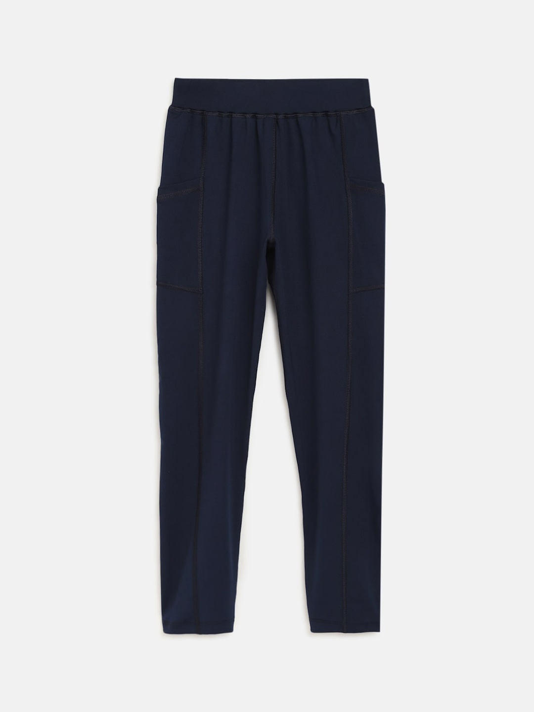 

CHIMPRALA Girls Navy Blue Solid Tights