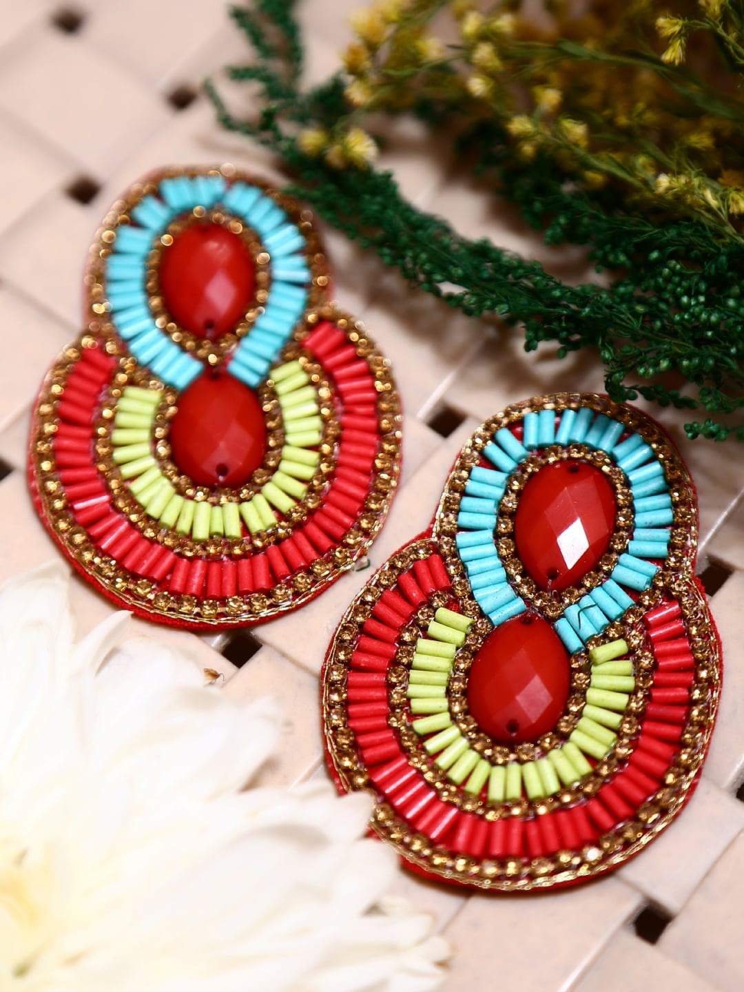 

Crunchy Fashion Red Contemporary Drop Earrings