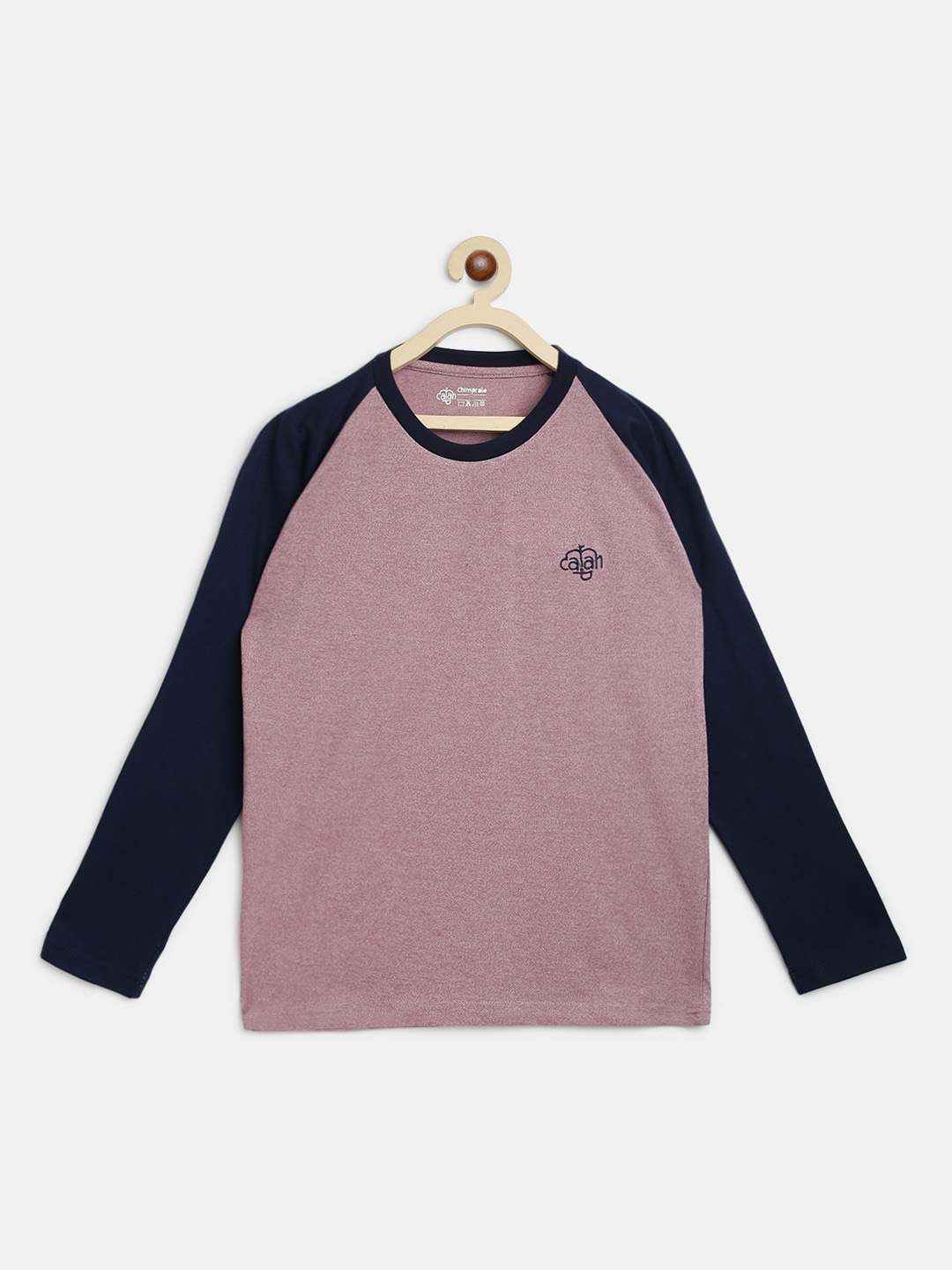 

CHIMPRALA Girls Pink Solid Round Neck T-shirt