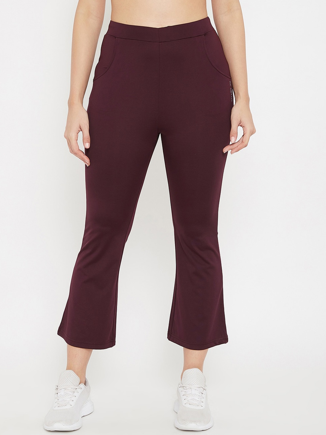 

C9 AIRWEAR Women Maroon Solid Bootcut Cropped Track Pants