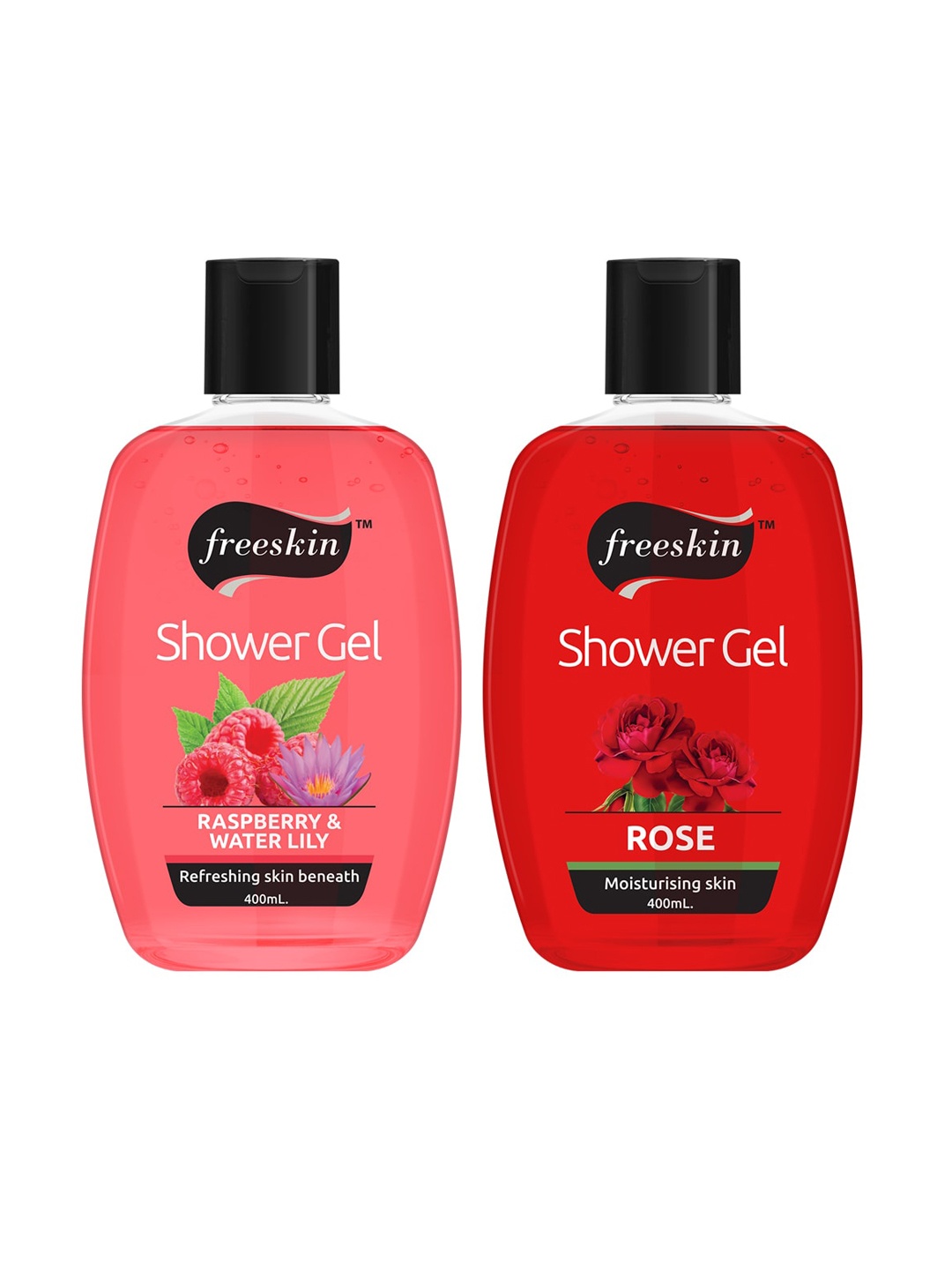 

Freeskin Unisex Pack of 2 Raspberry & Rose Gel 400 ml, Multi