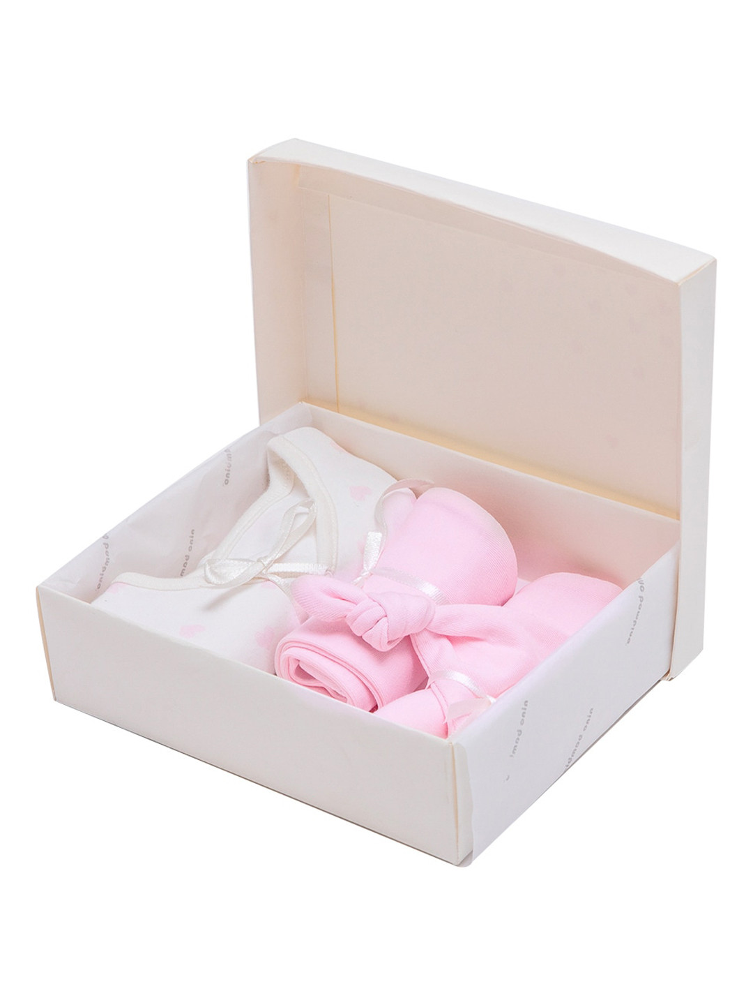 

Nino Bambino Infant Girls Pack Of 3 Pink & White Printed Pure Organic Cotton Apparel Gift Set
