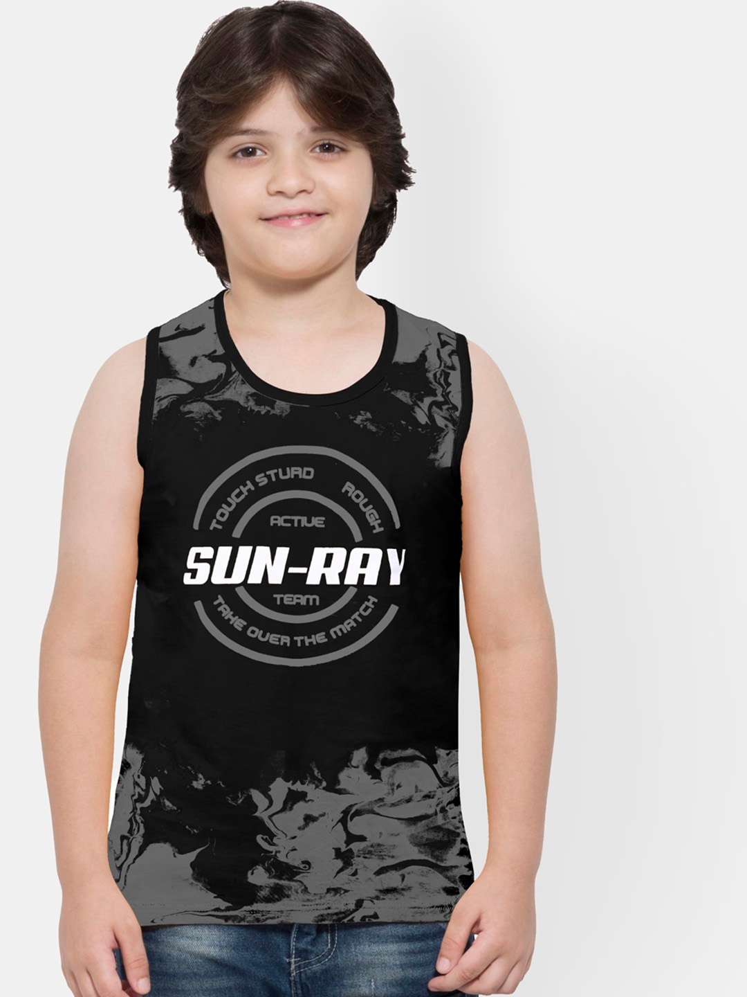 

Maniac Boys Black Printed Round Neck T-shirt