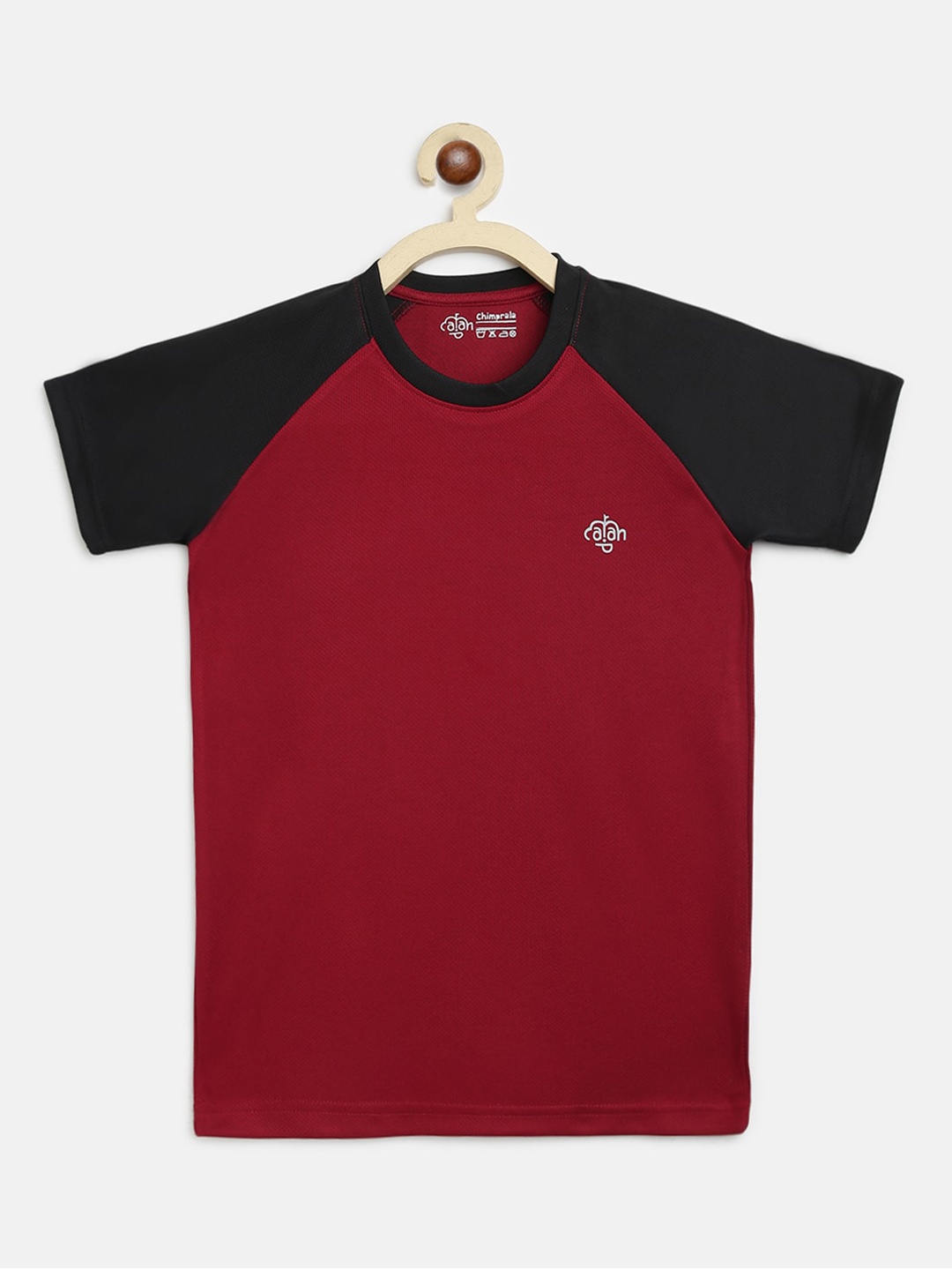 

CHIMPRALA Girls Maroon Solid Round Neck T-shirt