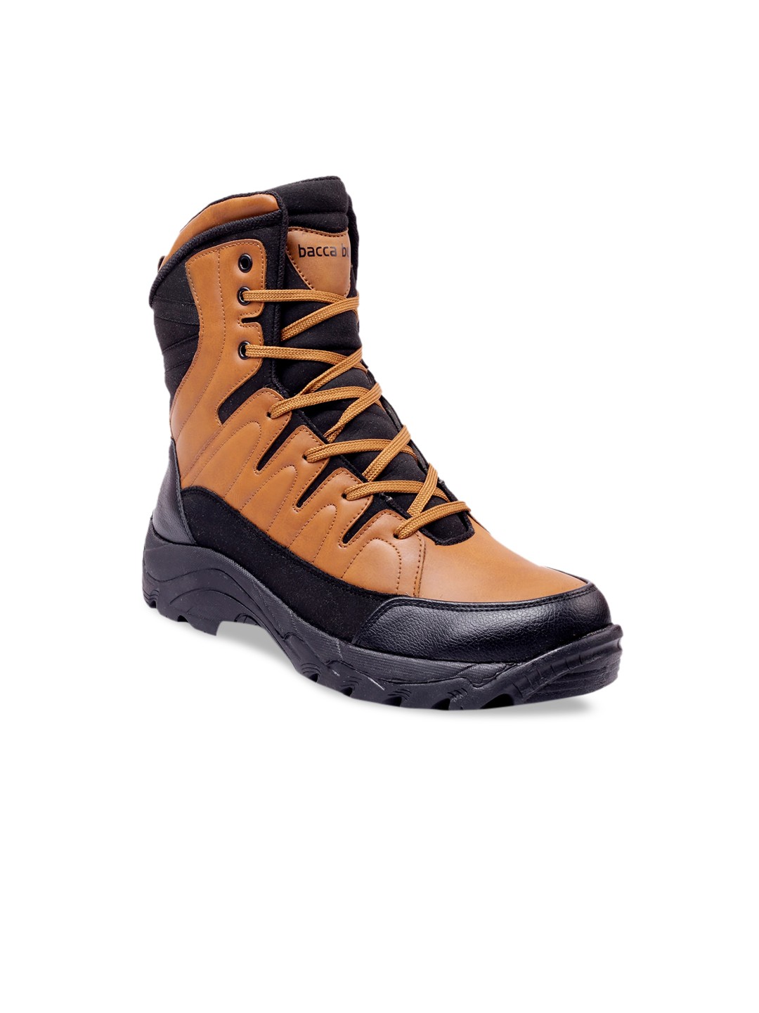 

bacca bucci Men Brown High-Top Flat Boots Casual Shoes