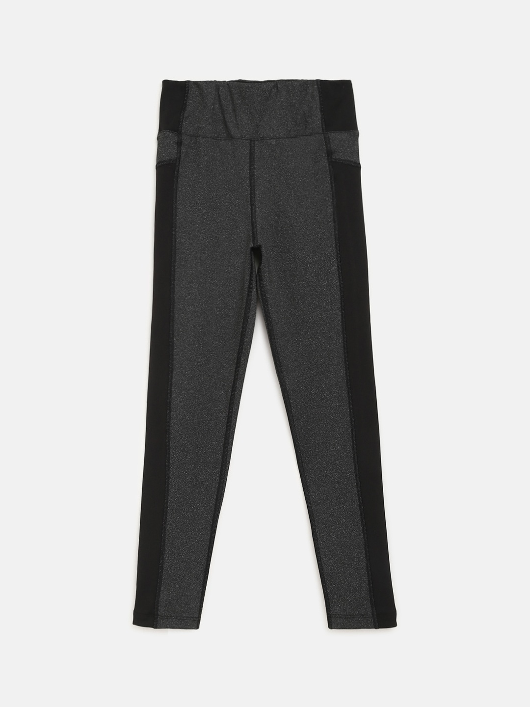 

CHIMPRALA Girls Grey Solid Tights, Black