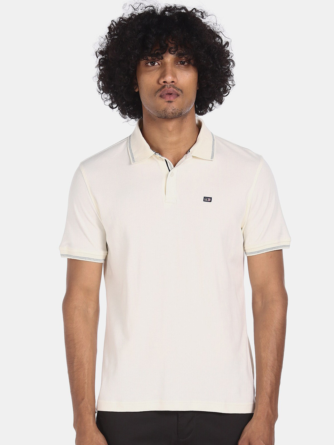 

Arrow Sport Men White Solid Polo Collar Cotton Pure Cotton T-shirt