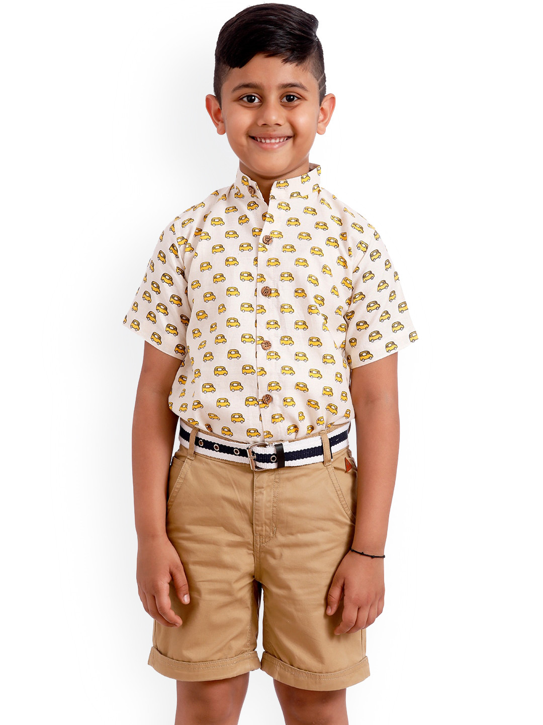 

SOULFULLY INDIAN Boys White Regular Fit Printed Casual Shirt