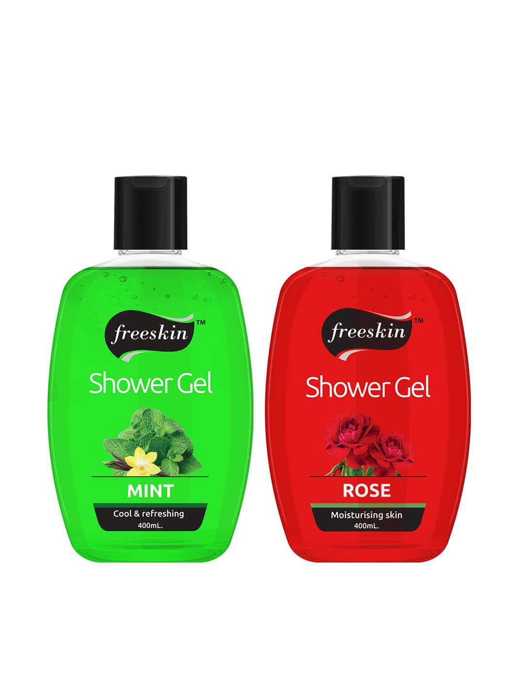 

Freeskin Unisex Pack of 2 Mint & Rose Shower Gel 400 ml, Multi