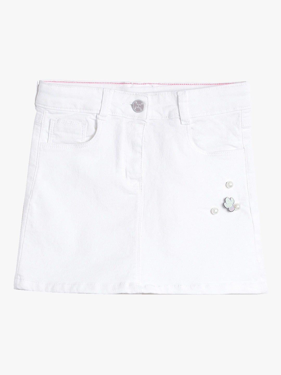 

TALES & STORIES Infant Girls White Solid A-Line Mini Skirt