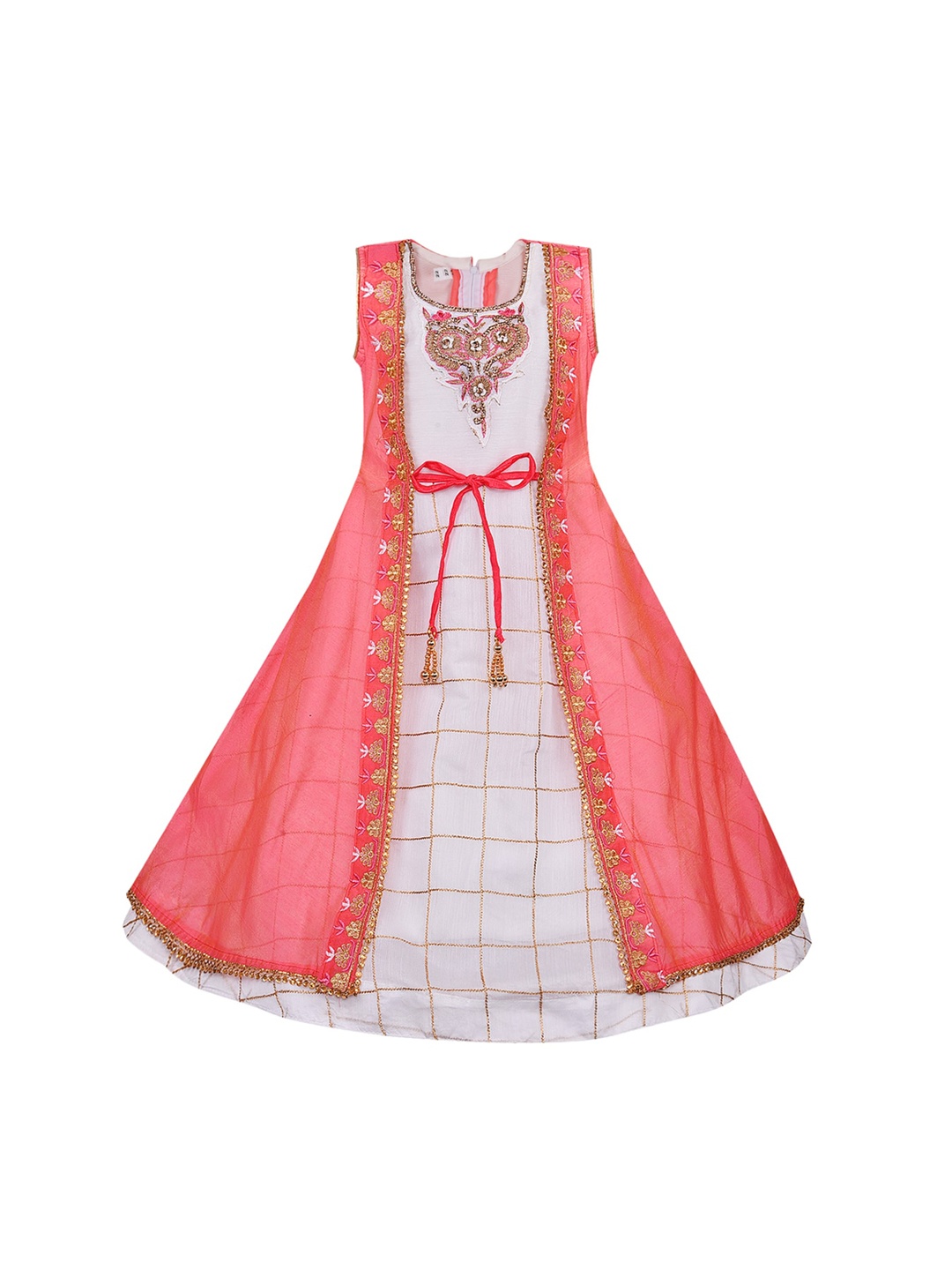 

Wish Karo Girls Pink Embellished Maxi Dress