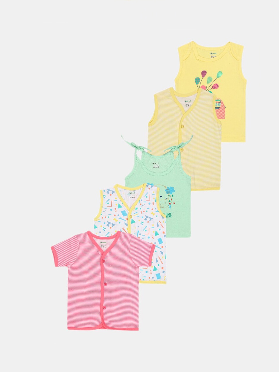 

OHMS Infant Kids Pack Of 5 Assorted Innerwear Vests