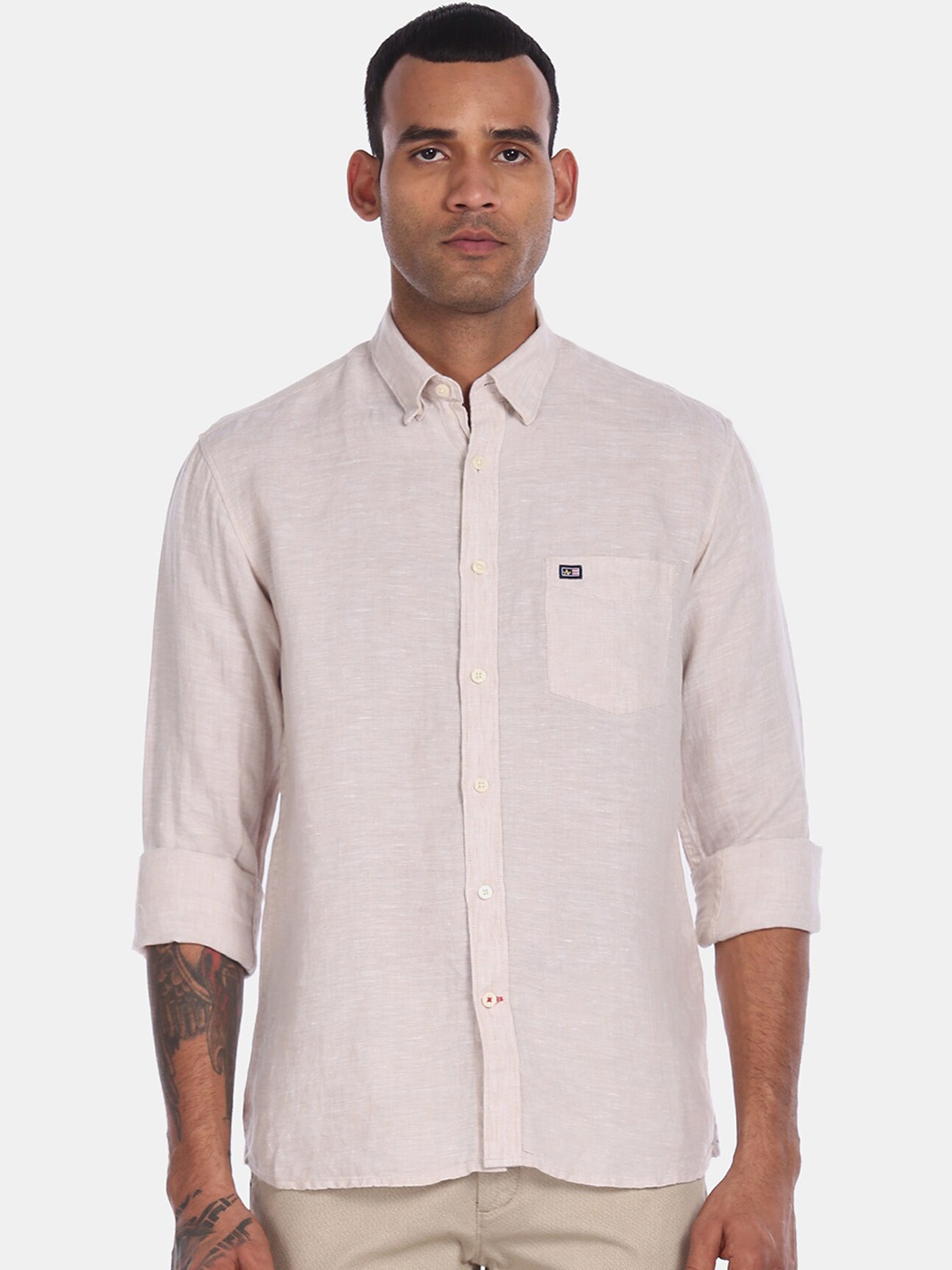 

Arrow Sport Men Beige Regular Fit Solid Casual Shirt