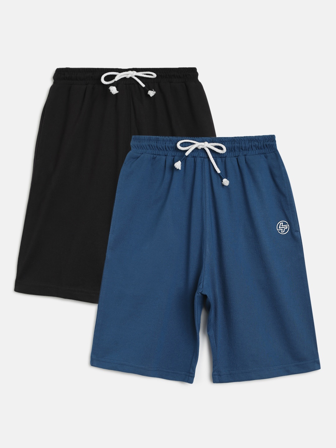 Lil Tomatoes Boys Pack of 2 Solid Regular Fit Bermuda Shorts, Black