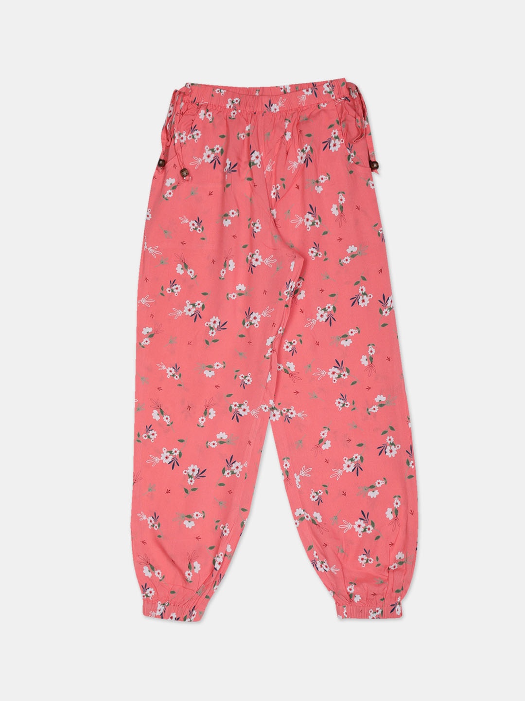 

Cherokee Girls Coral Pink & White Regular Fit Printed Joggers